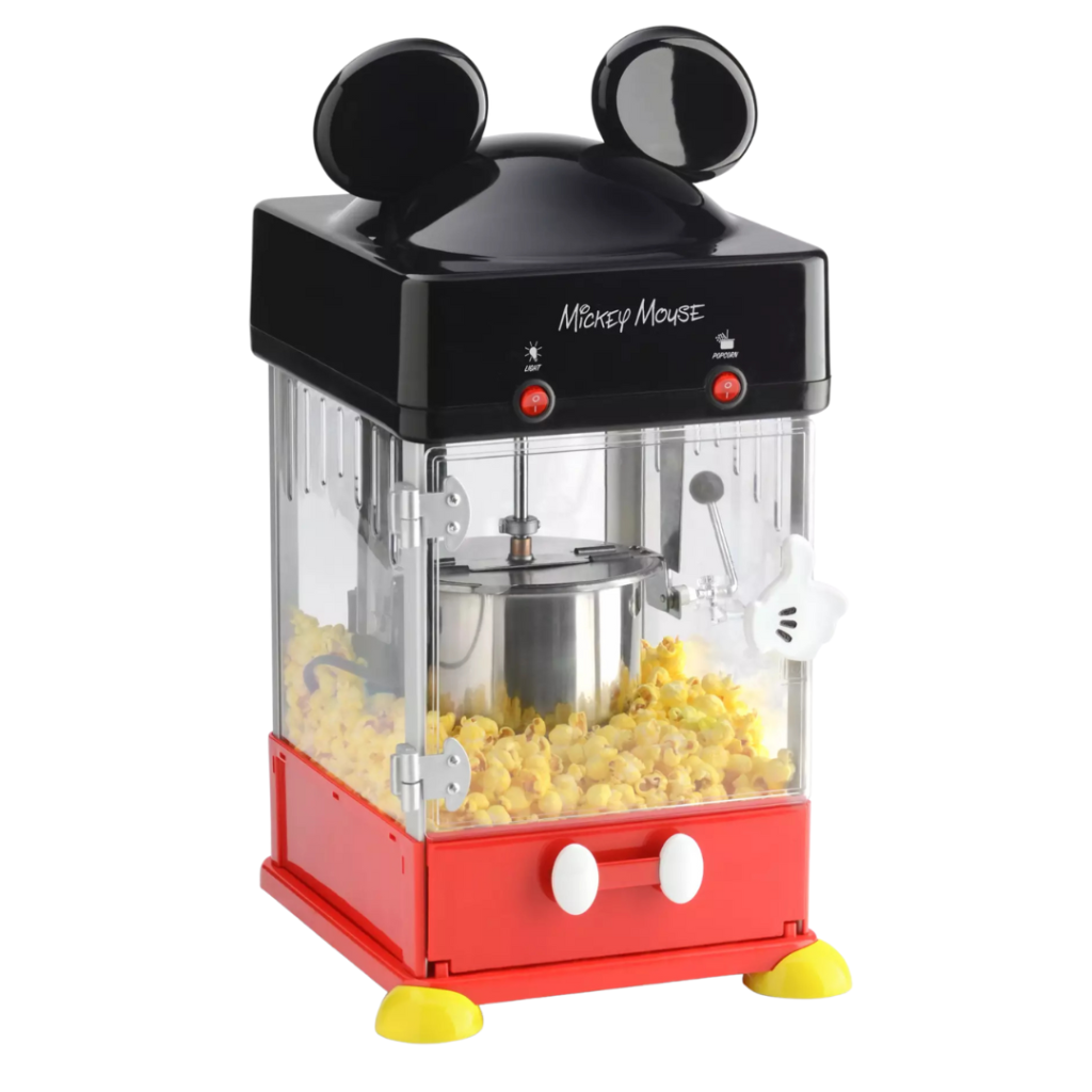 Mickey Mouse-themed popcorn maker, perfect for movie nights at home.